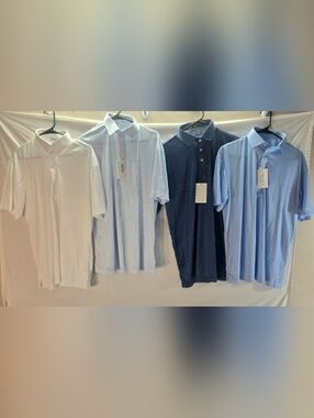 Lot of 4 Collars and Co Men's Large Polo Dress Shirts NWT & NWOT